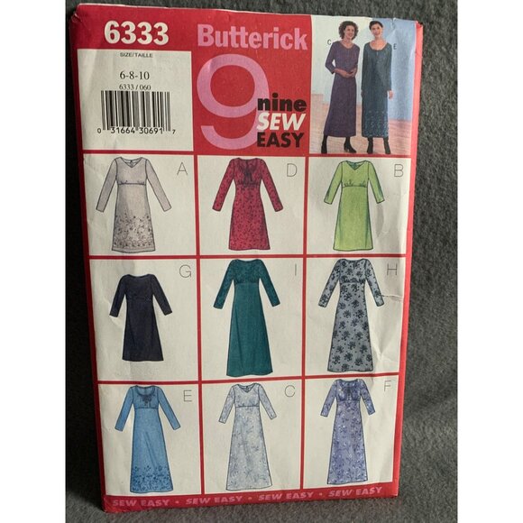 Butterick Misses Dress Sewing Pattern sz 6 - 10 6333 - uncut - Picture 1 of 5